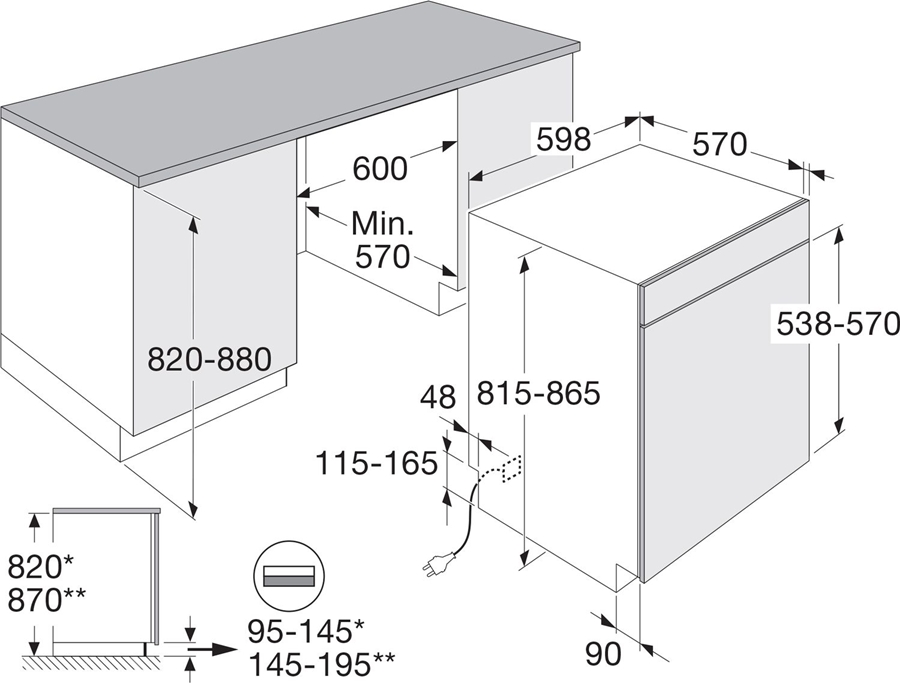 ETNA VW47BM geintegreerde vaatwassers 2