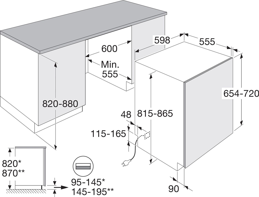 ETNA VW549M volledig geintegreerde vaatwasser 2