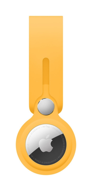 Apple AirTag leren hanger geel 1