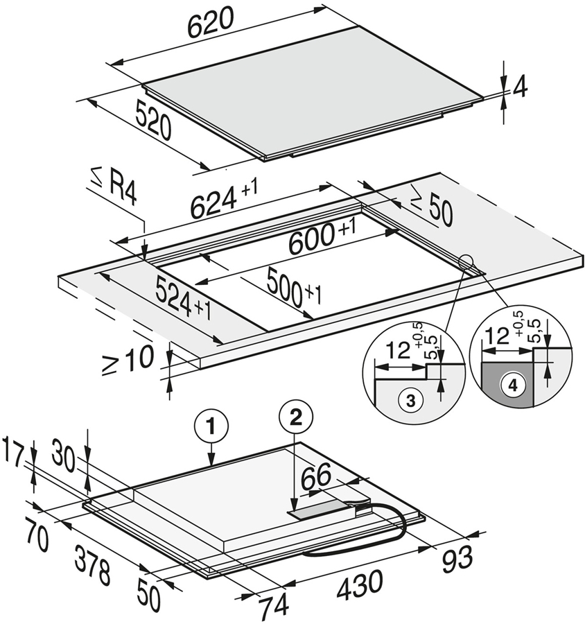 Miele KM 7465 FL inductie kookplaat 2