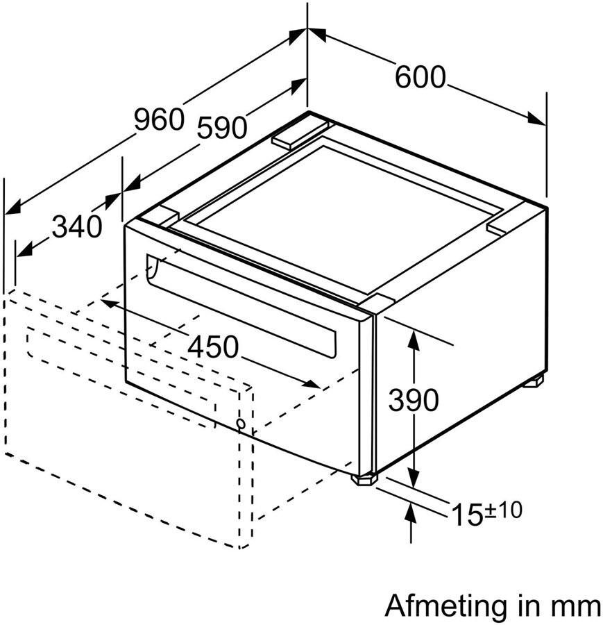 BOSCH WMZPW20W Verhoger voor Wasmachines met Uittrekbare Lade 5