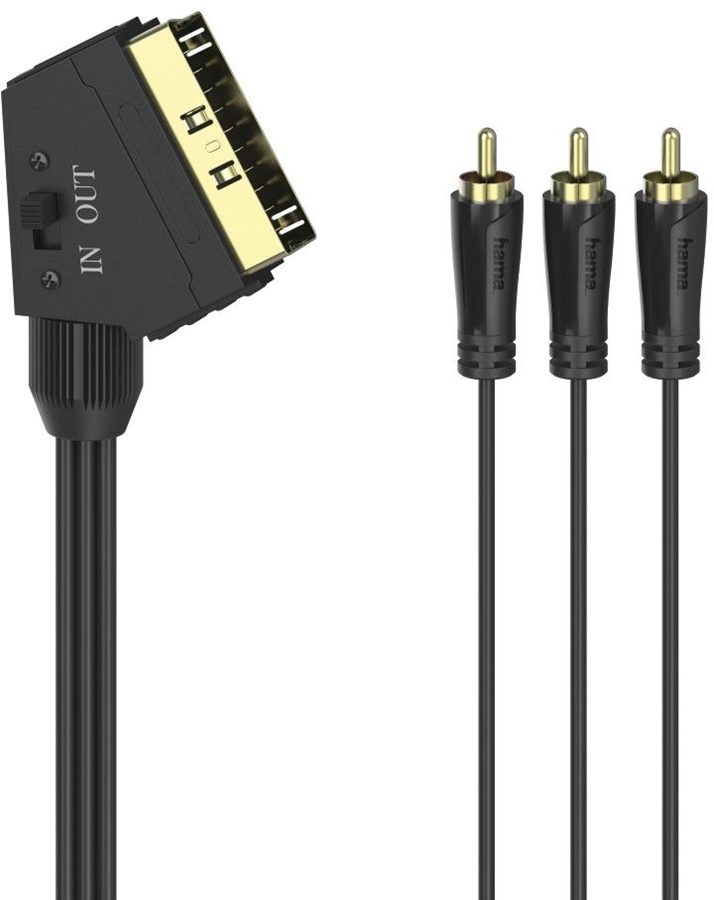 Hama Videokabel Scart-stekker 3 cinch-stekkers 1,5m 1