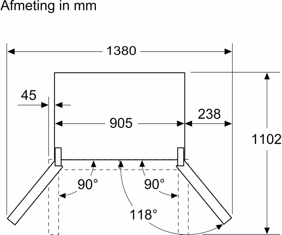 BOSCH KFN96VPEA Serie 4 French Door Koel-vriescombinatie 10