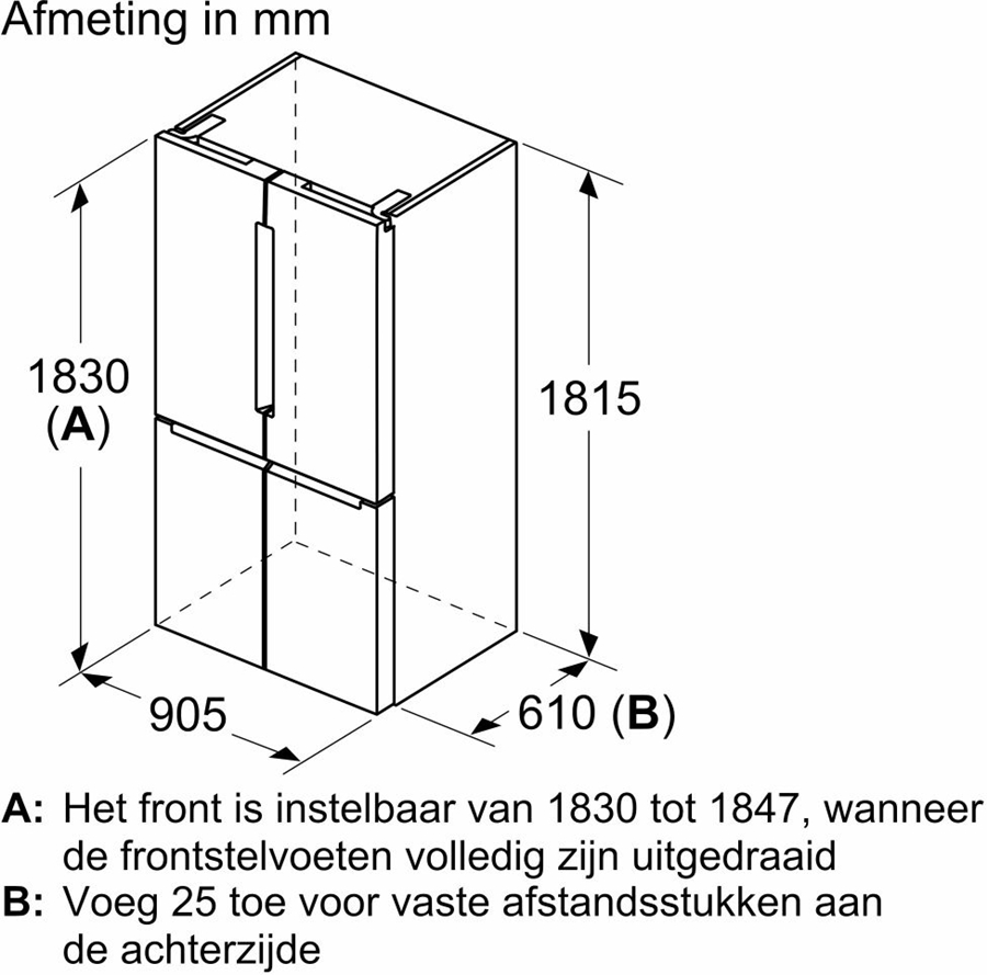 BOSCH KFN96VPEA Serie 4 French Door Koel-vriescombinatie 9