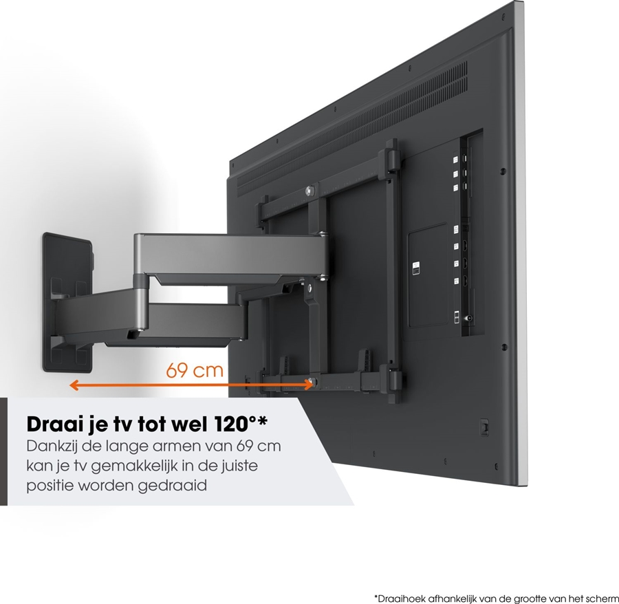 VOGEL'S BASE 15 S kantelbare televisiebeugel voor 19-43 inch TV's | Kantelbaar tot 15° | TV-beugel geschikt voor televisies met een maximaal gewicht van 20 kg en VESA 75x75 tot 200x200 | TV steun