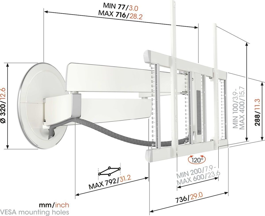 Vogel's Signature Full Motion+ TVM 7655 DesignMount draaibare muurbeugel 7