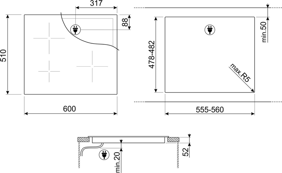 SMEG SI2641D inductie kookplaat 2