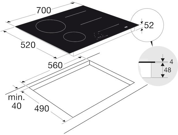 ATAG BIH07471EV inductie inbouwkookplaat 2