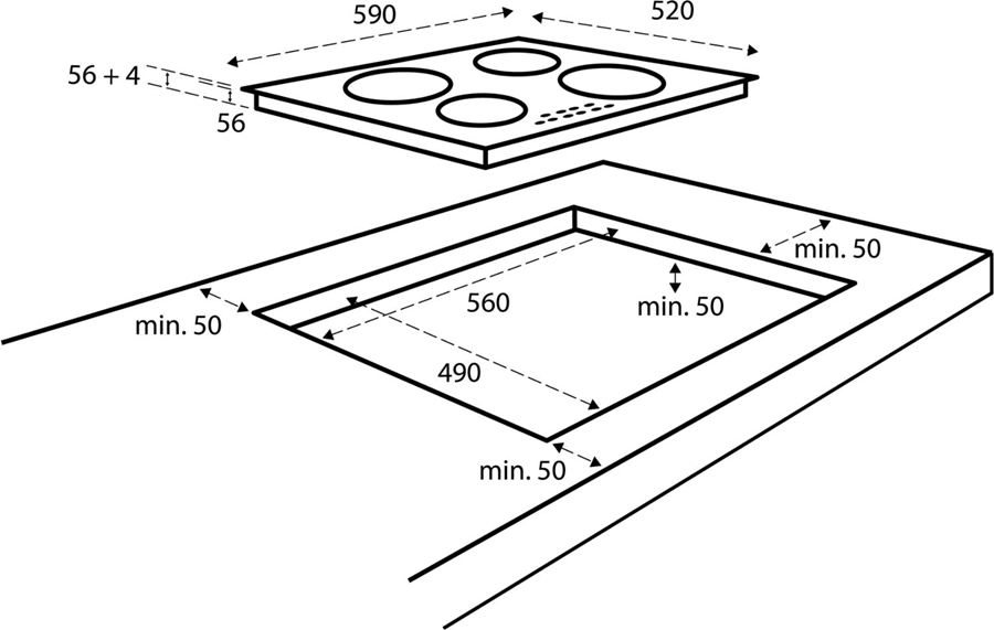 Inventum inbouw inductiekookplaat IKI6035MAT 2