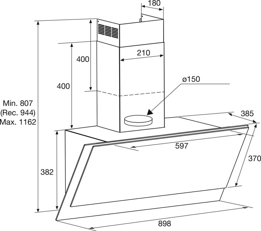 ETNA AD890ZT eiland afzuigkap  2