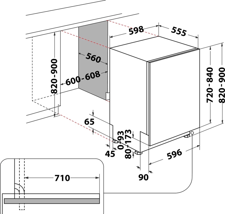 Whirlpool W8I HF58 TUS MaxiSpace Vakhandel Inbouw-vaatwasser  2