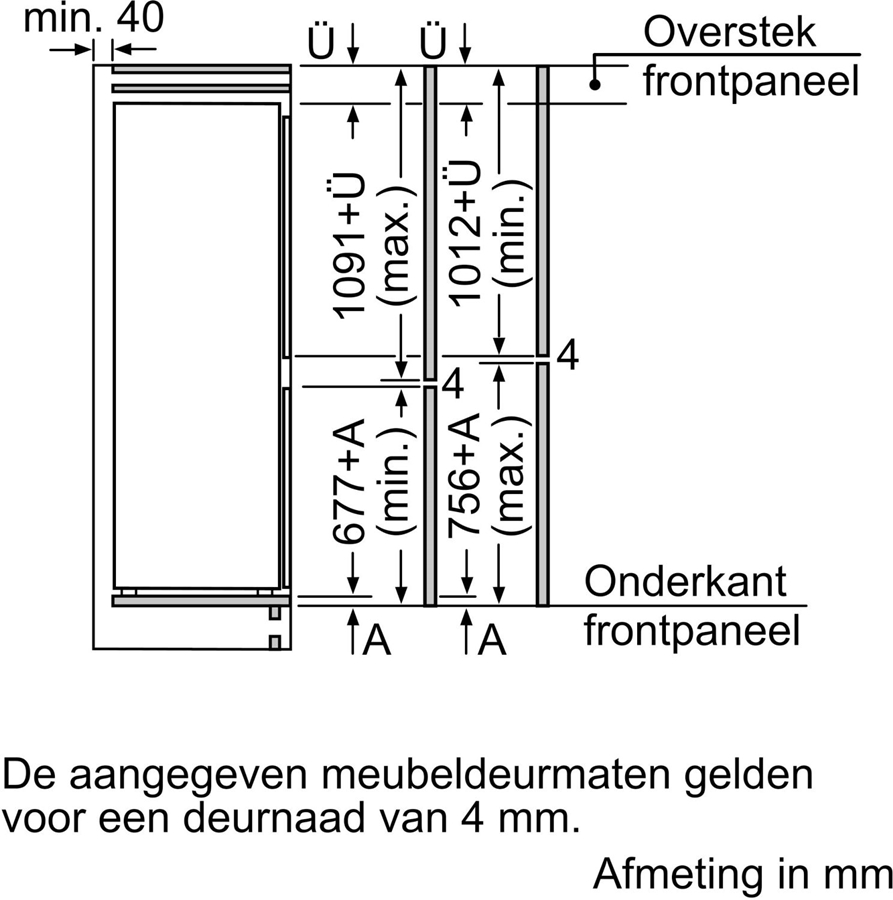 BOSCH KIN86NSE0 Serie 2 Inbouw Koel-vriescombinatie 13