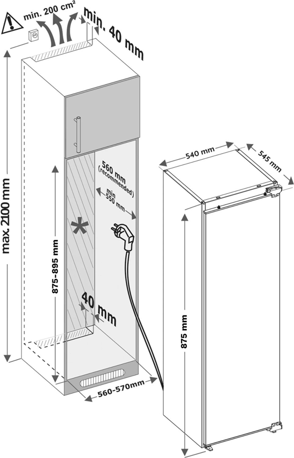 Inventum IKK0882D inbouw 1-deurskoelkast 2