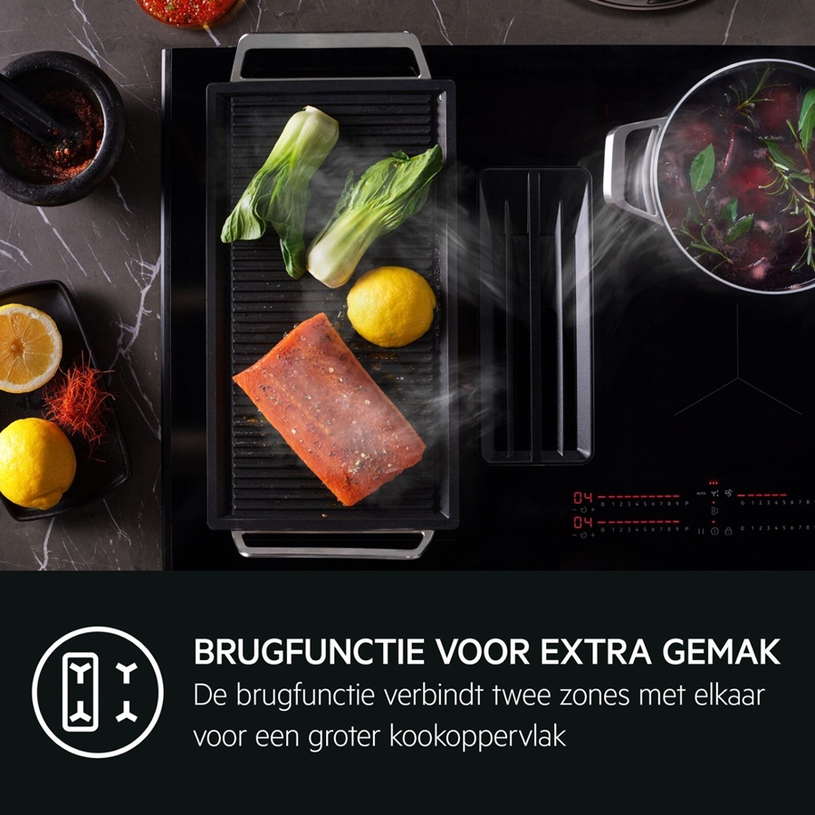 AEG TCH74B01FB 6000 serie ComboHob Bridge kookplaat met afzuiging 6