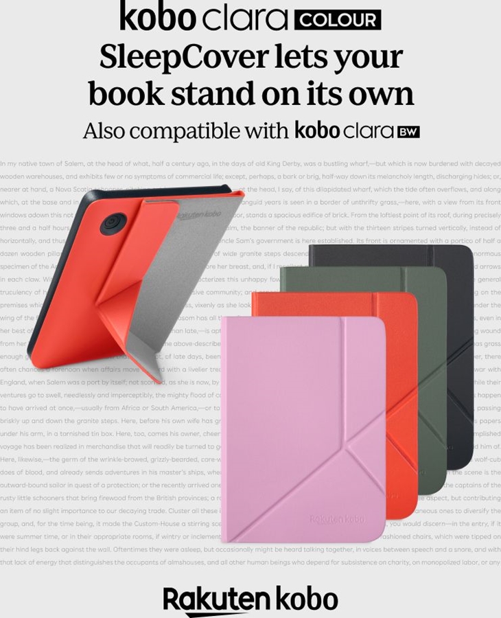 Kobo Clara sleepcover case candy pink 2