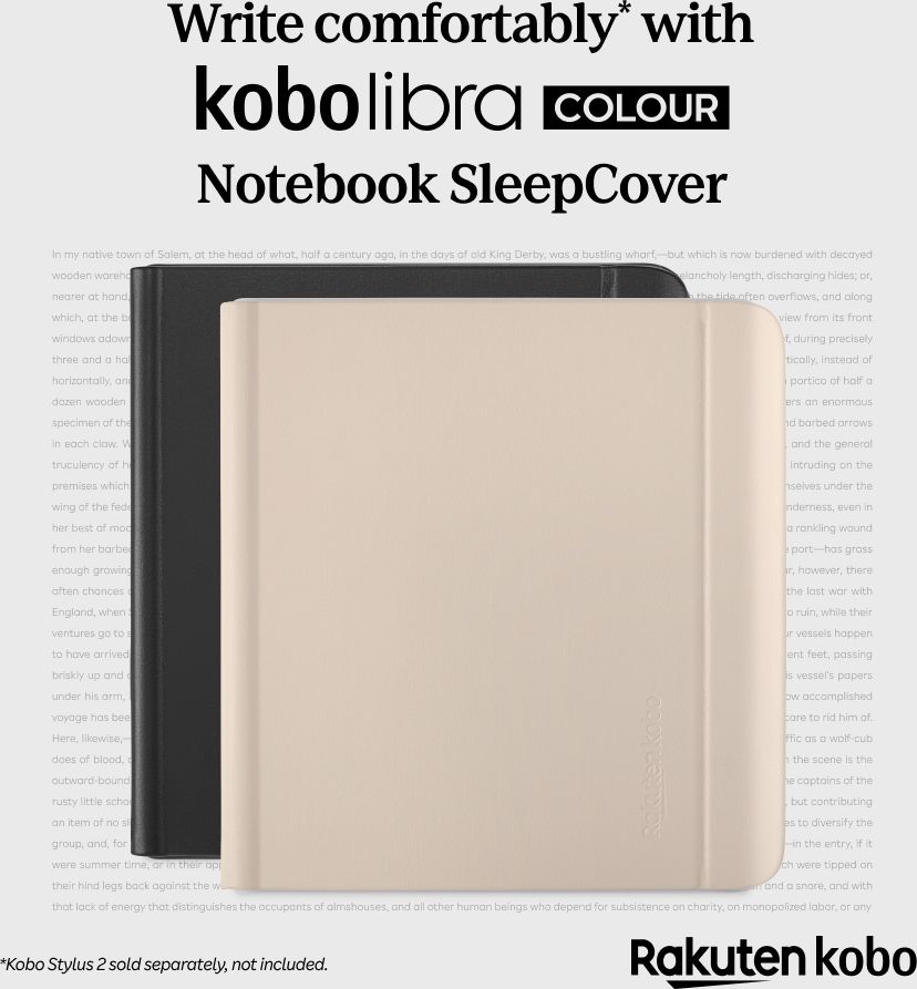 Kobo Libra Notebook sleepcover case zwart  2