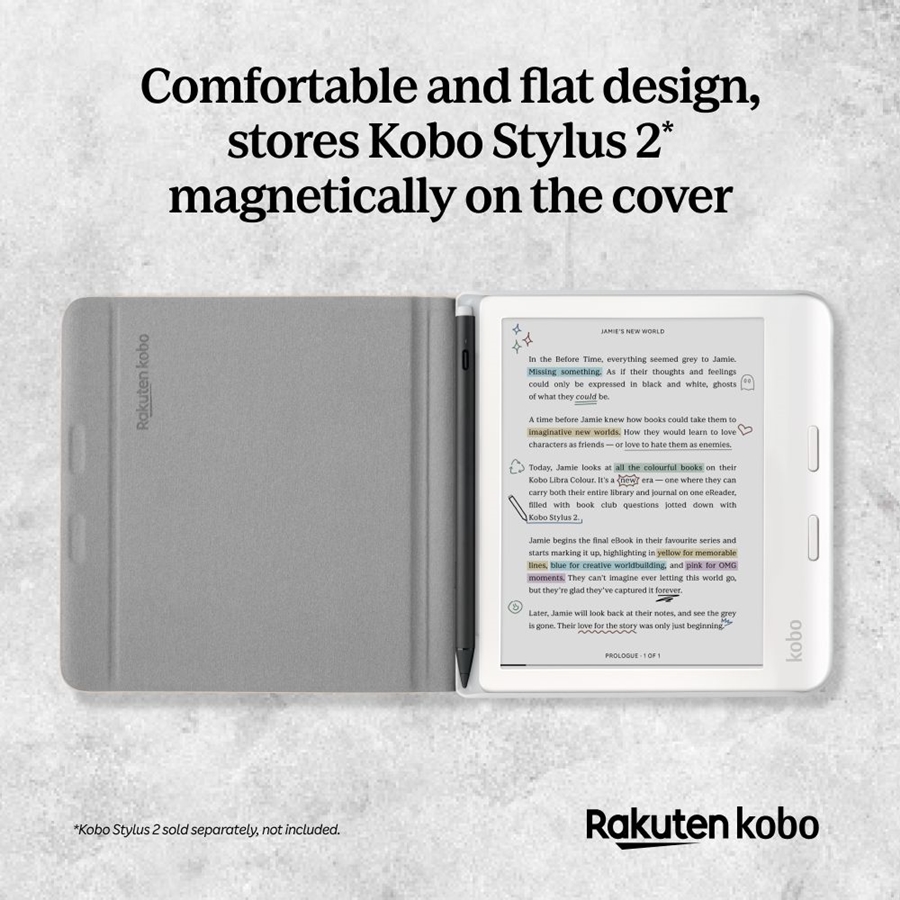 Kobo Libra Notebook sleepcover case zwart  3