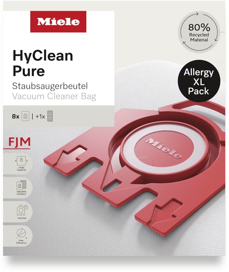 Miele FJM XL HyClean Pure 8 stofzuigerzakken + 1 HEPA AirClean-filter SF HA 50 1