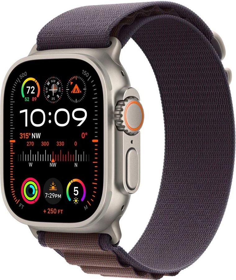 Apple Watch Ultra 2 GPS + Cellular 49mm Titanium Case met Indigo Alpino Loop (L) 1