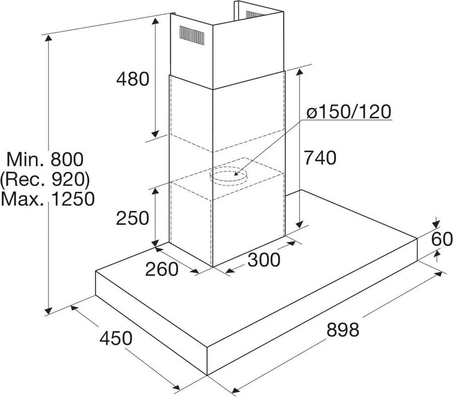 ATAG WS90311IM wandschouw afzuigkap 2
