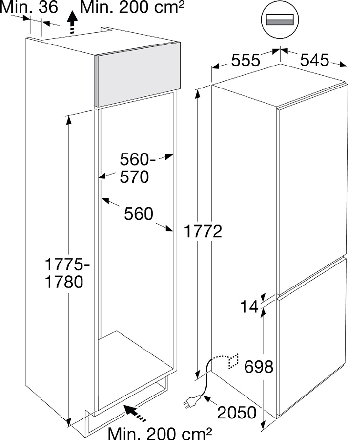 ATAG KD86178DF inbouw koel-vriescombinatie 2