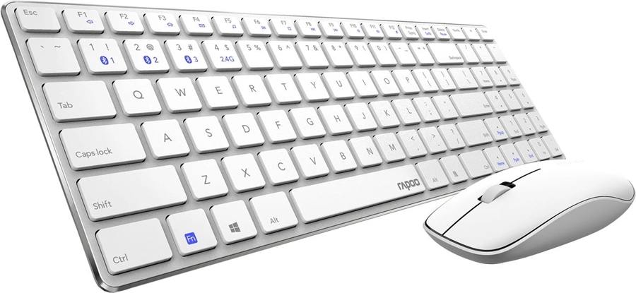 Rapoo "9300M draadloos toetsenbord combo set wit 2