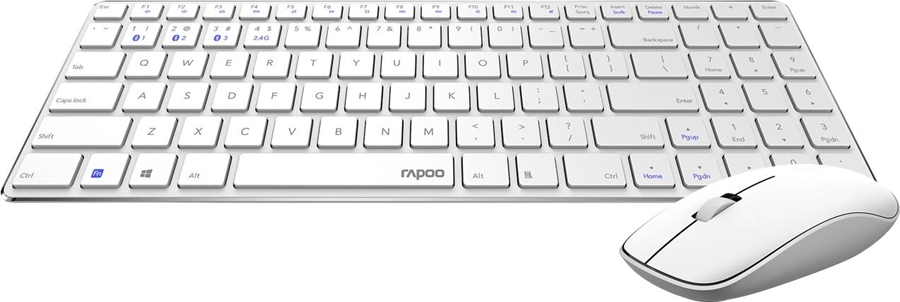 Rapoo "9300M draadloos toetsenbord combo set wit 4
