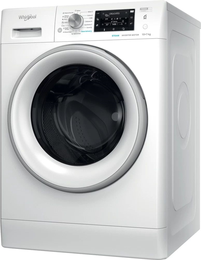 Whirlpool FFWDD1076258SVEE vrijstaande was-droogcombinatie wasmachine 1