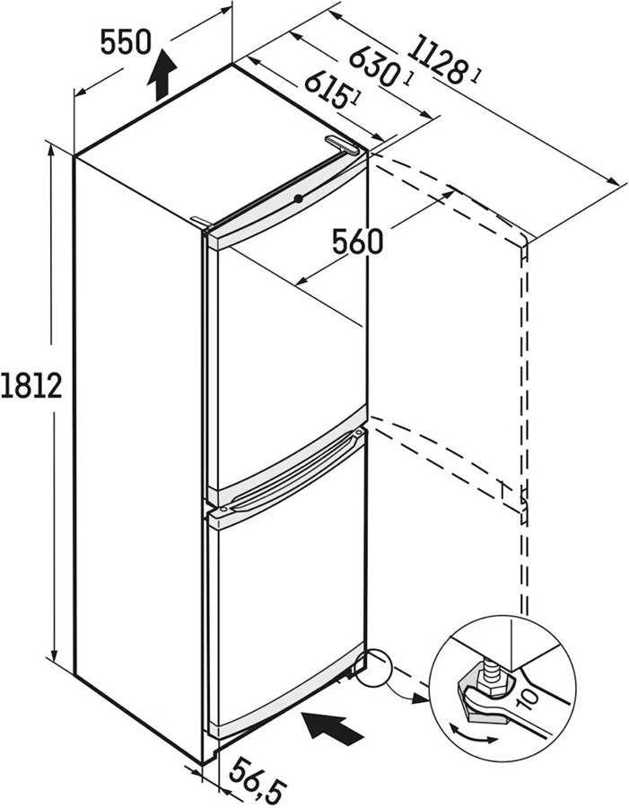 Liebherr CUe 3331-26 koel-vriescombinatie 9