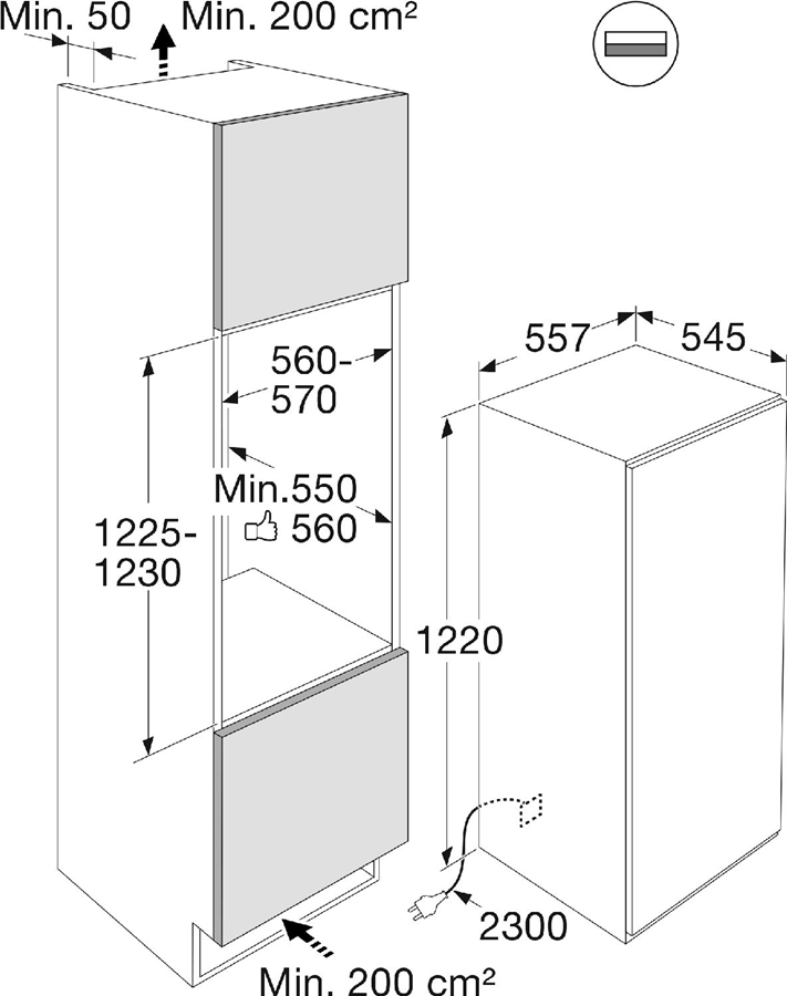ATAG KD67122B inbouw koelkast met vriesvak  2