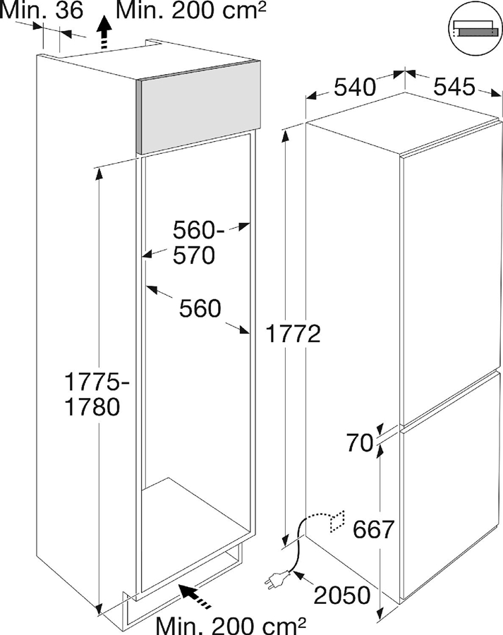 ATAG KS36178D inbouw koel-vriescombinatie  2