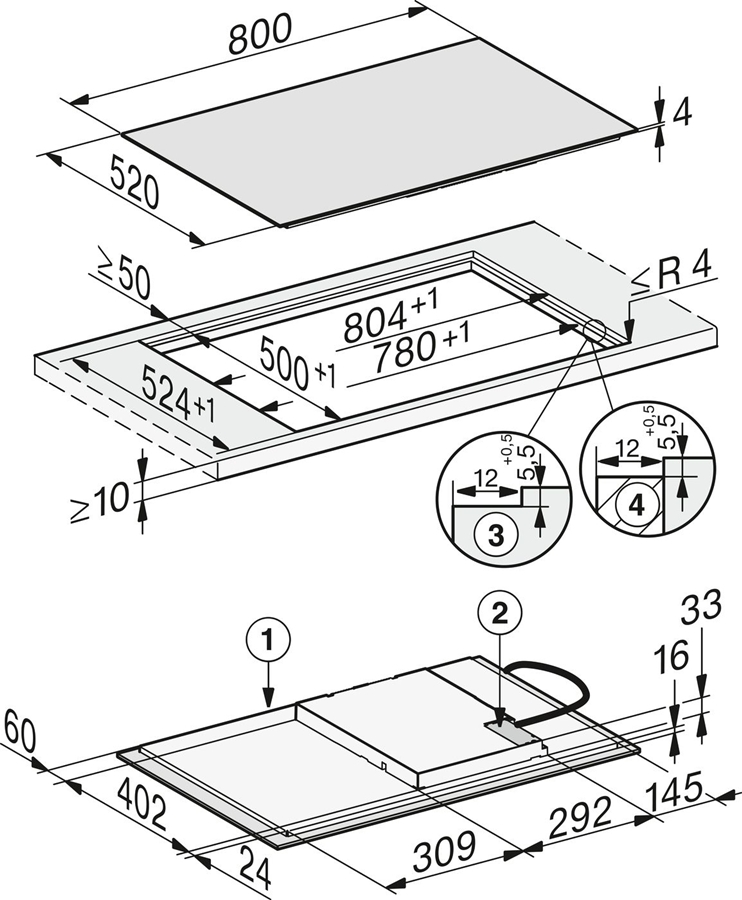 Miele KM 7373 FL inductie kookplaat 2
