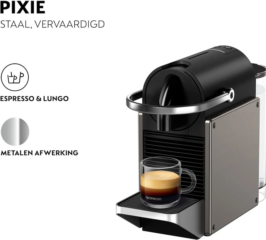 Krups Nespresso Pixie XN306T PIixie Koffiecupmachine - Titan 5