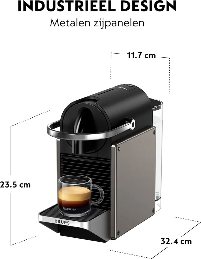 Krups Nespresso XN306T Pixie Koffiecupmachine - Titan 7