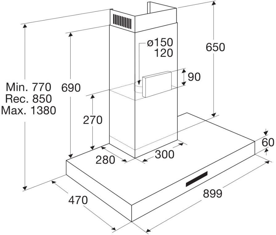 ATAG WS90211MS Wandschouw Afzuigkap 2