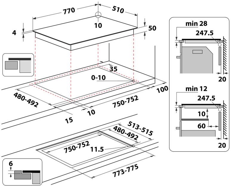 Whirlpool WL B2977 NE Inductiekookplaat - 4 Zones - FlexiCook 2