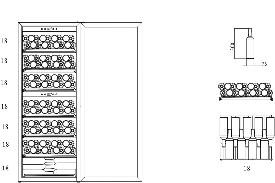 mQuvée WineExpert 126 Wijnkast - Zwart  4