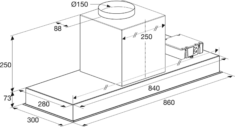 ATAG WU9054MG Inbouw Afzuigunit - Afzuigkap - 90 cm 2