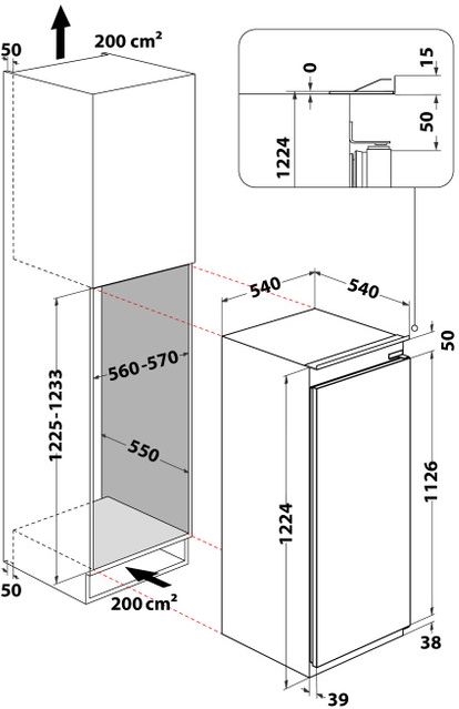 Whirlpool AFB 9002 Inbouw Diepvriezer - Wit 2