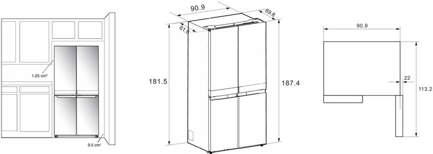 Whirlpool WQ9 U3L EF Side-by-Side Koel-vriescombinatie - RVS 7