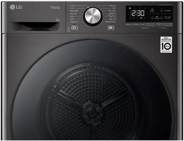 LG RH90V9ZVEN Warmtepompdroger - Zwart 9