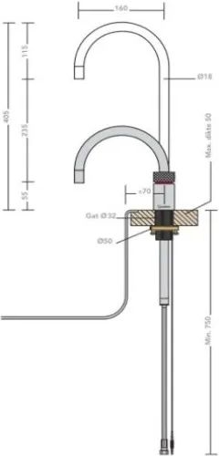 Quooker KCNRRVS Classic Nordic Round - RVS - Losse Kraan 2