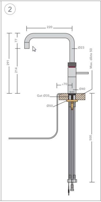 Quooker Fusion Square - messing platina 4