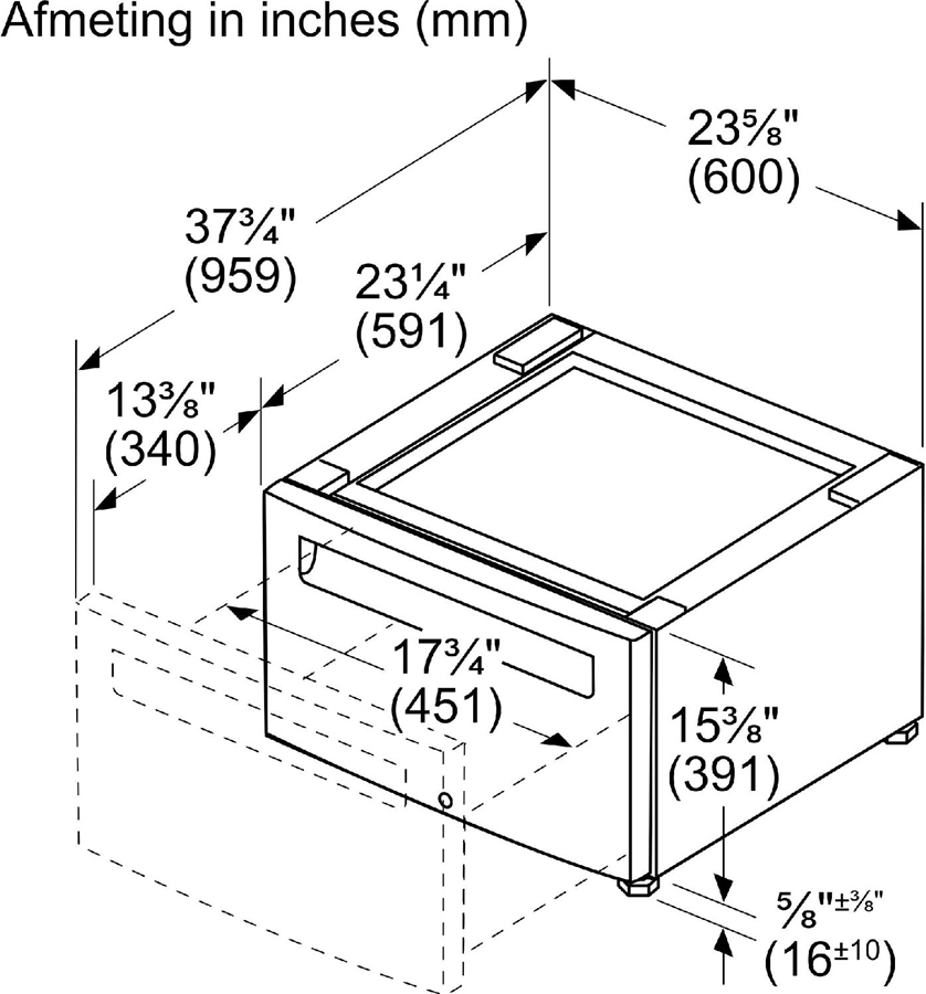 Siemens WZWP20W Verhoger voor Wasmachines met Uittrekbare Lade 12