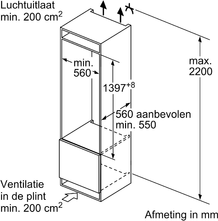 BOSCH KIF51AFE0 Serie 8 Inbouw Koelkast 2