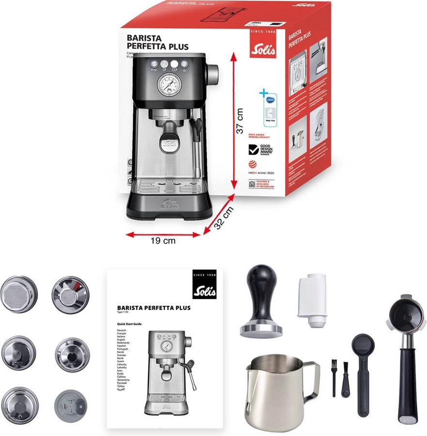 Solis 1170 Barista Perfetta Plus V2 Pistonmachine - Espressomachine - Zwart  11