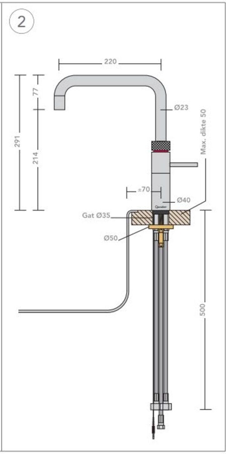 Quooker Keukenmengkraan Fusion Square - Gun Metal - Losse Kraan 2