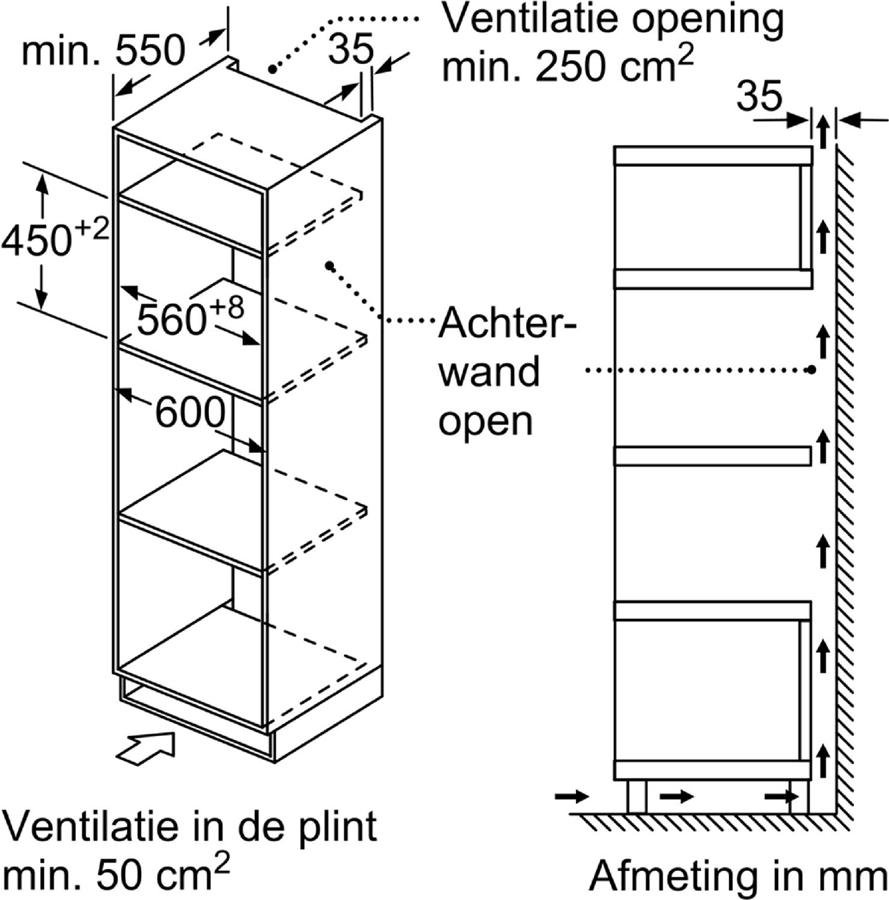 Siemens CM585AGS1 iQ500 Compacte Inbouw Magnetron met Hetelucht - 60 x 45 cm - Inox 8