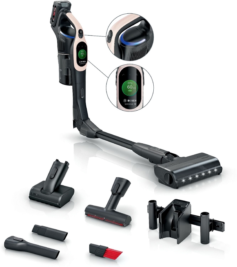 BOSCH BBS1041RBA Unlimited 10 Draadloze Steelstofzuiger - Poederroze 1