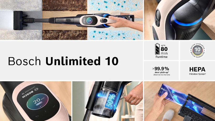 BOSCH BBS1041RBA Unlimited 10 Draadloze Steelstofzuiger - Poederroze 7